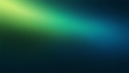 Fototapeta premium Grainy green blue gradient background glowing light noise texture effect header dark banner backdrop design