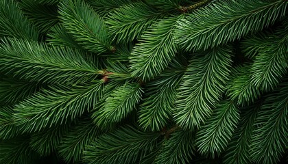 Green pine twigs for festive background