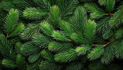 Fototapeta premium Green pine twigs for festive background