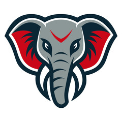 African Elephant head mascot logo design vector