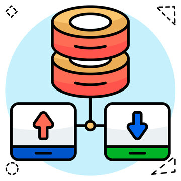 A flat icon design of database transfer