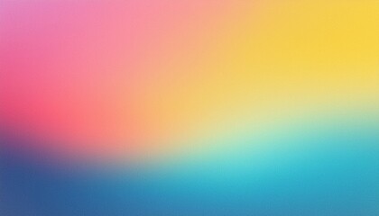 Naklejka premium Light grainy background pink blue yellow retro summer noise texture pastel abstract gradient wide banner header backdrop
