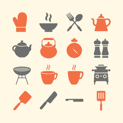Kitchen and Cooking Icons set. Editable vector icon. Perfect for web and app interfaces, presentations, info graphics, etc.
