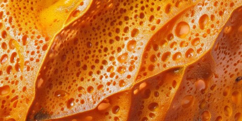 This is an upclose view of a large pile of vibrant orange peel