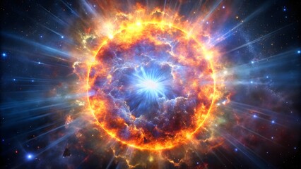 Cosmic Explosion, Energy Burst, Celestial Fireball