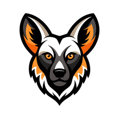 African Wild Dog head mascot logo design vector