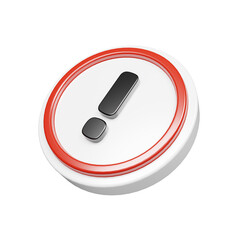 Perspective views 3d rendering of warning icon illustration