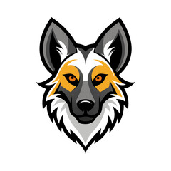 Obraz premium African Wild Dog head mascot logo design vector