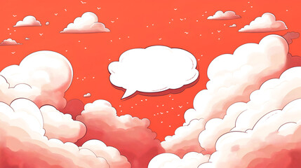 background with clouds and hearts