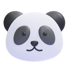 PNG 3D panda emoji icon isolated on a white background © sonisokell