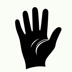 Obraz premium very simple flat and single minimalist Gloves Silhouette in black on a white background