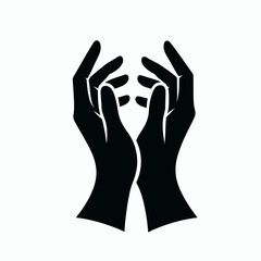 Obraz premium very simple flat and single minimalist Gloves Silhouette in black on a white background