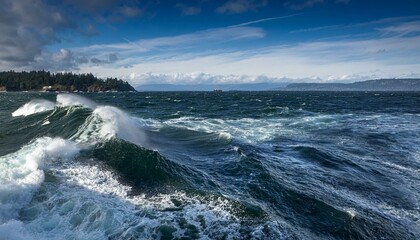 Fototapeta premium rough water puget sound wa usa