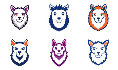 Fototapeta premium Alpaca head mascot logo design vector