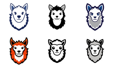 Fototapeta premium Alpaca head mascot logo design vector