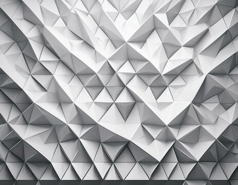 geometric abstract background in white triangles 3d illustration