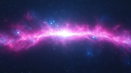 Fototapeta premium Cosmic Nebula Illuminated By Bright Celestial Light
