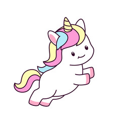 Cute and adorable unicorn character illustration