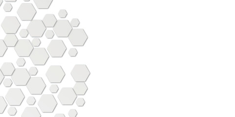 Abstract technology white geometric hexagon on transparent concept design honeycomb shape vector. 
