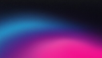 Obraz premium Pink blue abstract gradient on black background, copy space, noise grainy texture effect, wide banner size