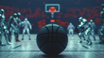 Futuristic Basketball Game  Cyborg Athletes  Arena  Sport