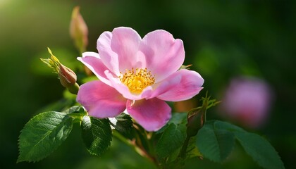 Obraz premium Pink Grootendorst hybrid rugosa rose blooming in summer garden