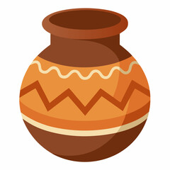 clay jug isolated on white background