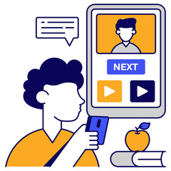 Premium design icon of mobile learning video