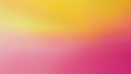 Obraz premium Pink yellow grainy gradient textured background, pastel colors, wide banner, copy space