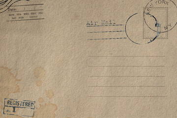 Blank of the old postcard with space for text