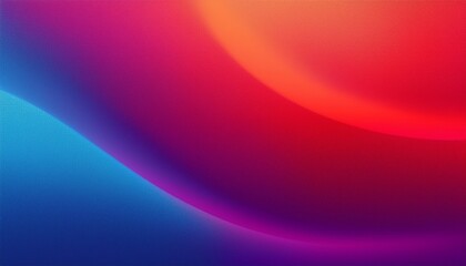 Naklejka premium Red purple blue colors fusion gradient background vibrant grainy textured art poster design, smooth vivid color flow