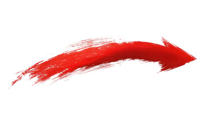 Bold red paintbrush arrow on transparent background