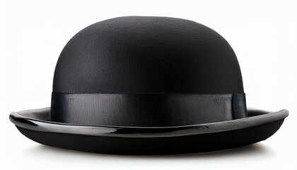 black bowler hat front view isolated