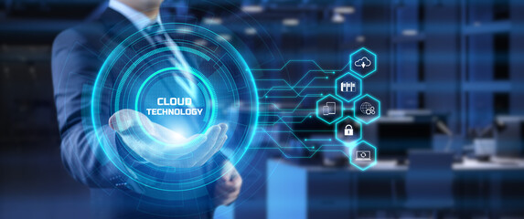 Cloud service computing data storage internet technology concept.