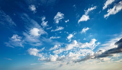 Fototapeta premium superbe ciel bleu et petits nuages blanc en ete