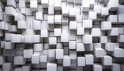 random white cube boxes block background wallpaper banner with copy space modern wallpaper showcasing randomly arranged white cube boxes abstract backdrop