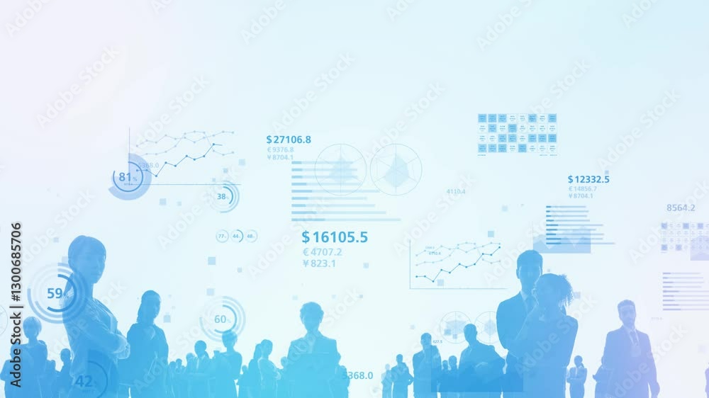 Poster Multinational people and data network concept
