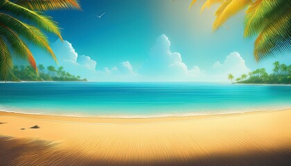 beautiful realistic summer background with beach scenery generative ai