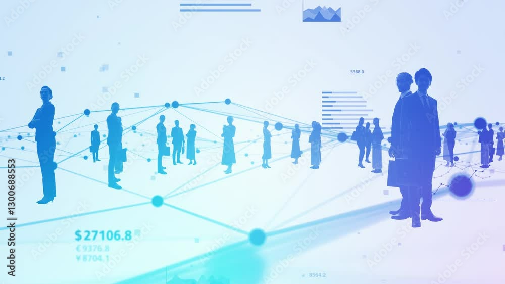 Poster multinational people and data network concept