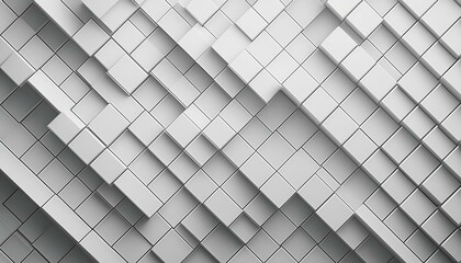 white geometric background of overlapping squares ideal for card 3d illustration