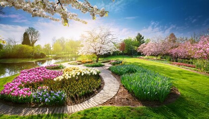 Obraz premium beautiful spring garden