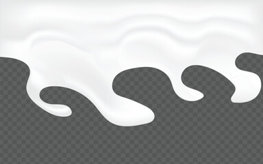 This is a 3D vector file featuring a realistic milk splash effect with a transparent background, perfect for high-resolution graphic design, food packaging, branding, advertisements.