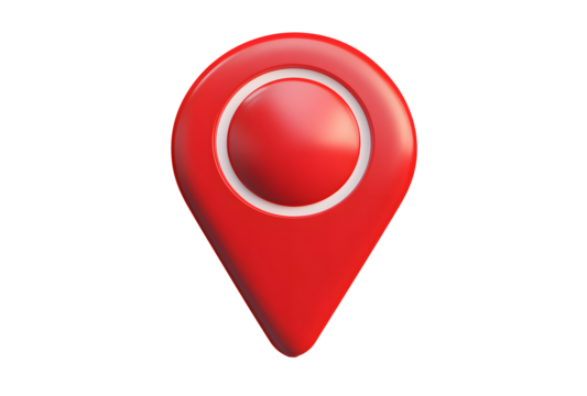 Red Map Pin Icon with White Center for Location Marking.