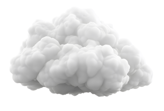Fluffy White Cloud on Clear Background with Bright Sky.