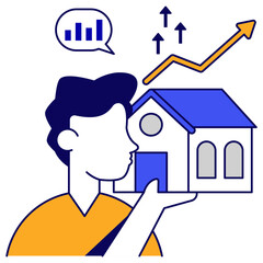 A premium design icon of real estate value