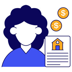 A unique design icon of property paper