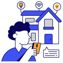 A unique design icon of smart home