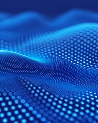 Abstract Blue Digital Wave Background Technology Network Data Flow