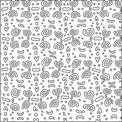 Repeat patterns.Abstract shapes from lines. Vector graphics for design, prints, decoration, cover, textile, digital wallpaper, web background, wrapping paper, clothing, fabric, packaging, cards.