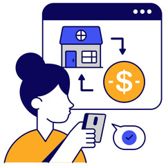 Trendy vector design of home payment
